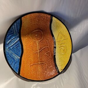 Taíno Life Symbol Hand‎ Painted Spongeware Wall Plate Art - Clay Art